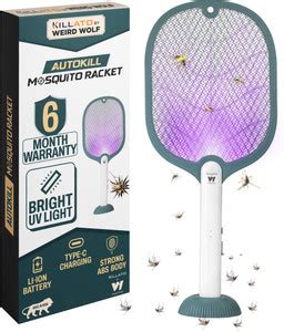 Killato by Weird Wolf 2 in 1 UV-Light Mosquito Racket Bat with Base ...
