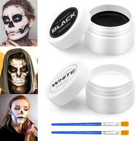 Amazon.com : Black White Face Painting Kit: Halloween Body Makeup ...