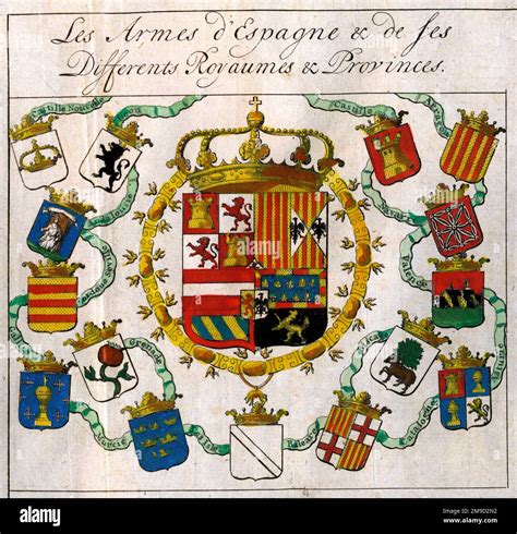 The Arms Of Spain & The Different Provinces Stock Photo - Alamy