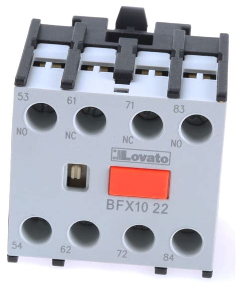 BFX1022 Lovato | Lovato Auxiliary Contact Block, 4 Contact, 2NC + 2NO ...