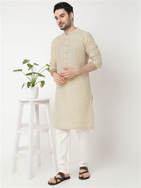 Straight Fit Printed Full Sleeve Kurta