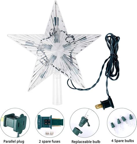 Buy Christmas Tree Topper Lighted Star with Built-in 10 Replaceable ...