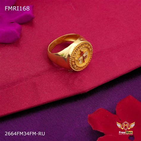 Freeme Round with Flower ring for men - FMRI168 – Freemen®