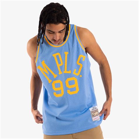 George Mikan Minneapolis Lakers 48-49 HWC Swingman Jersey - Blue ...