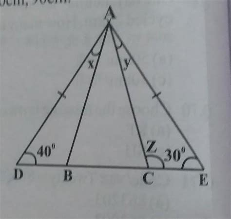 find the measure of the angle marked x y z . triangle ABC is an ...