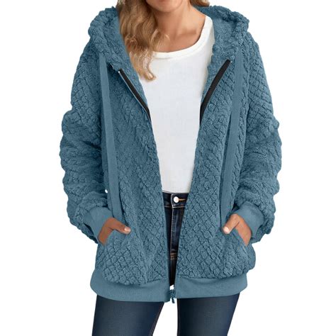 Hueook Hoodies for Women Fashion Women's Zipper Hooded Cardigan ...