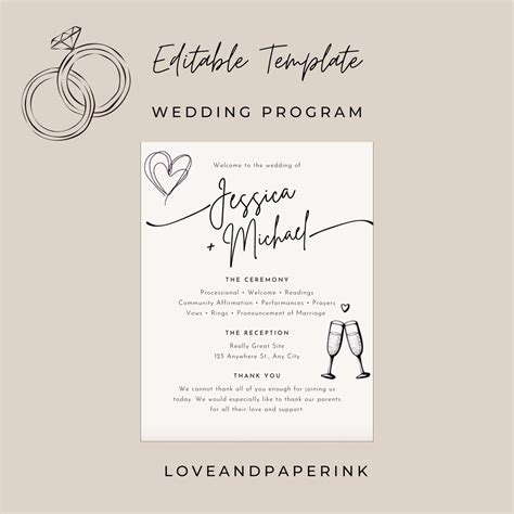 Image result for Example of a Simple Wedding Program