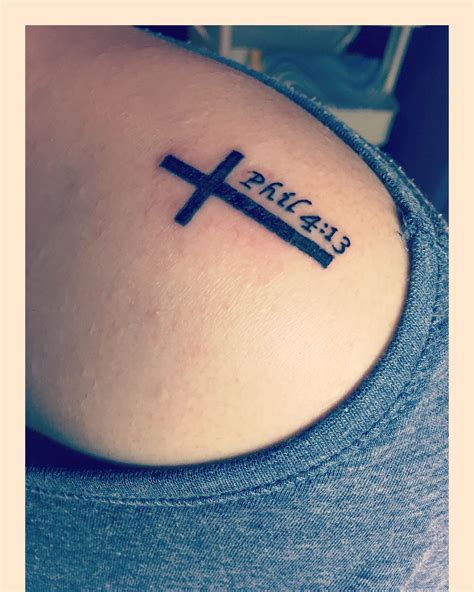 Philippians 4 13 Arm Tattoo With Cross