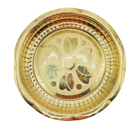 SMALL BRASS DESIGN THALAM / THALIKA / POOJA PLATE – Alackal Bell Metals