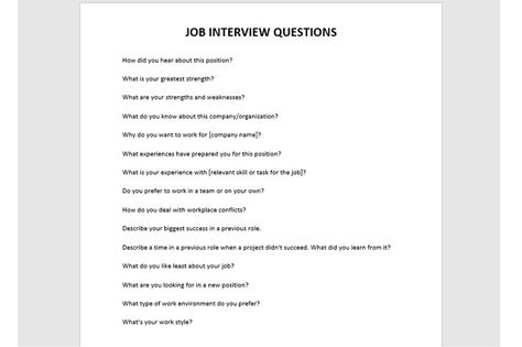 Image result for Interview Questions Form