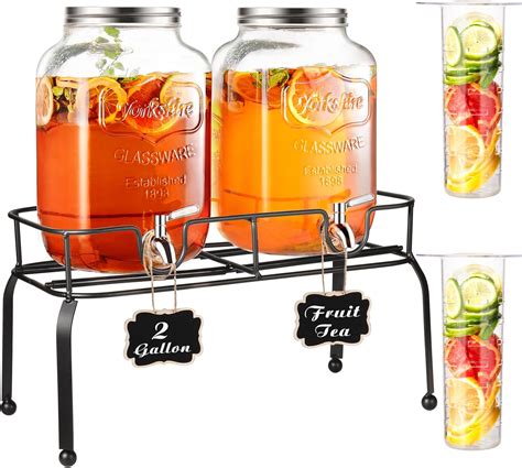 Amazon.com | 2 Gallon Drink Dispensers for Parties, Beverage Dispenser ...