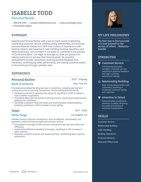 3 Successful Personal Banker Resume Examples And Writing Tips for 2024