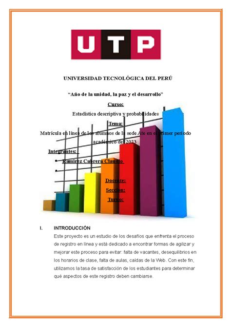 Análisis de la Matrícula en Línea: Estudiantes de UTP 2023-I - Studocu