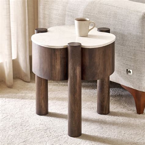 Buy Alexa Marble Top End Table - Walnut from Home Centre at just INR ...