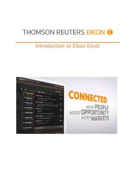 Eikon Refinitiv Excel Basics 的图像结果
