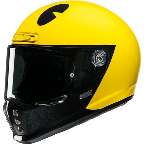 Hjc V10 Pac-man Yellow Black Helmet