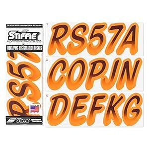 Stiffie Whipline Black/Orange Crush Super Sticky 3" Alpha Numeric ...