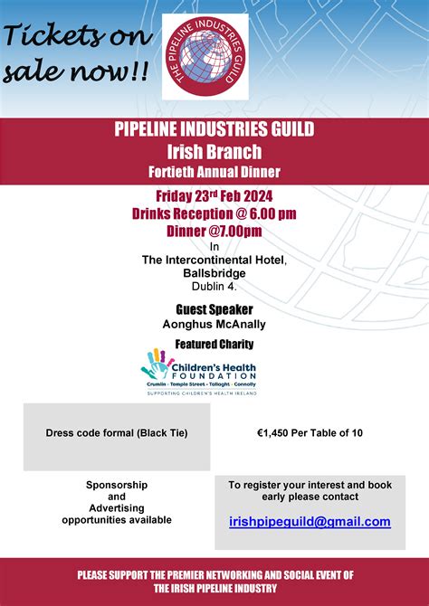 The Pipeline Industries Guild Irish Branch 40th Annual Dinner | Pipeline Industries Guild