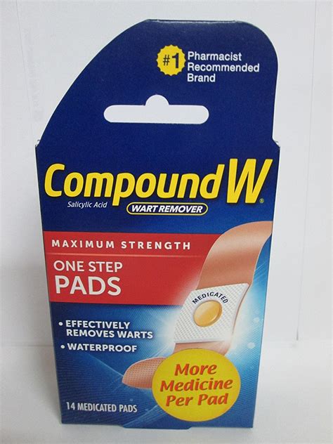 Compound W Maximum Strength Wart Removal Medicine, Waterproof Pads, 14 ...