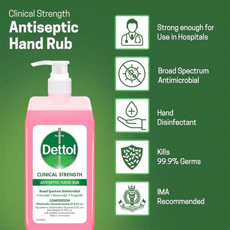 Buy DETTOL CLINICAL STRENGTH ANTISEPTIC HAND RUB SANITIZER - 500 ML ...