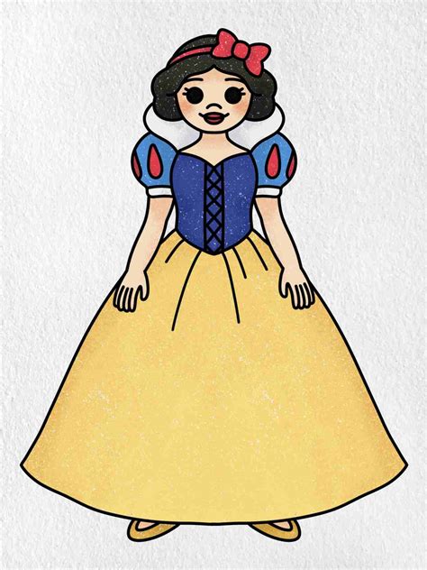 Snow White Drawing With Color