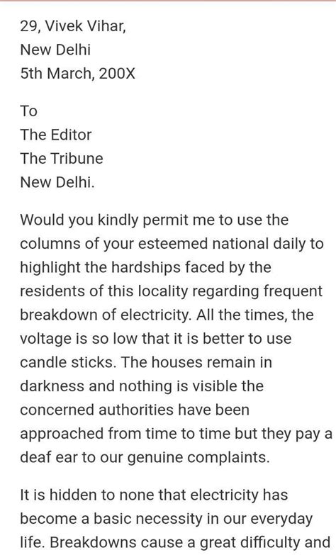 write a letter to the editor of a daily newspaper complaining about the ...