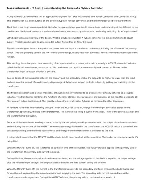 Image result for Flyback Converter Basics