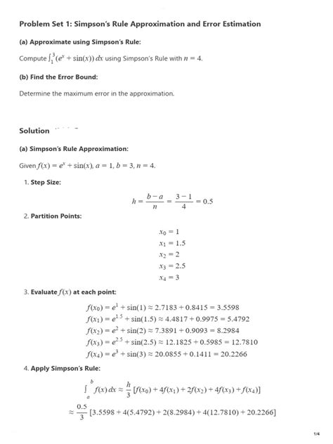 Image result for Simpson S Rule Numerical Method Problem