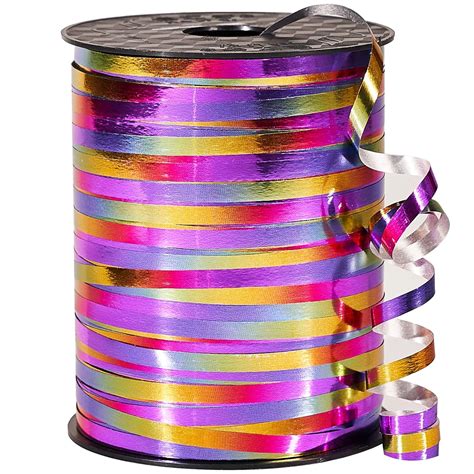 PartyWoo Rainbow Ribbon, 500 Yard Curling Ribbon for Crafts, Balloon ...