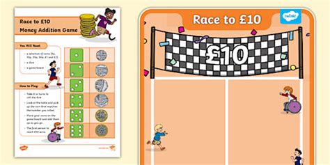 👉 Race to £10 – Money Addition Game (teacher made)