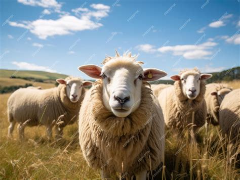 Premium AI Image | Sheep in a pasture