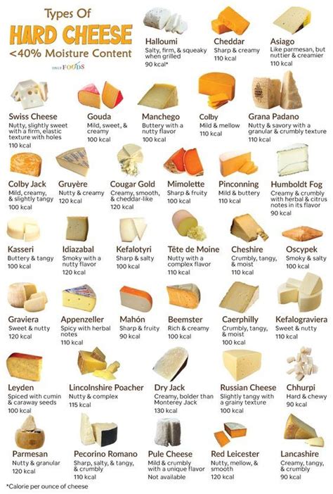 Different Types Cheese List 的图像结果
