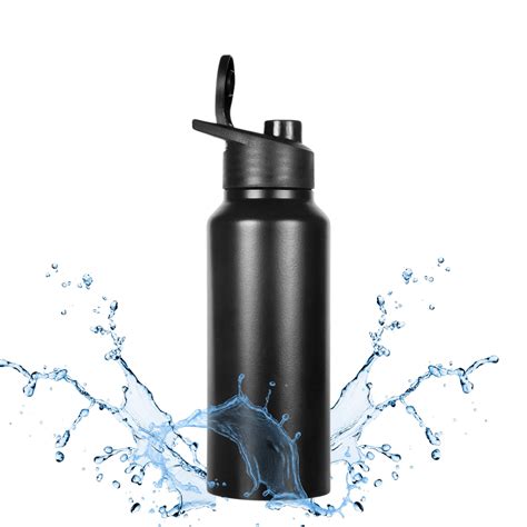 KASEAMBA 750ml Black Stainless Steel Water Bottle - Food Grade ...