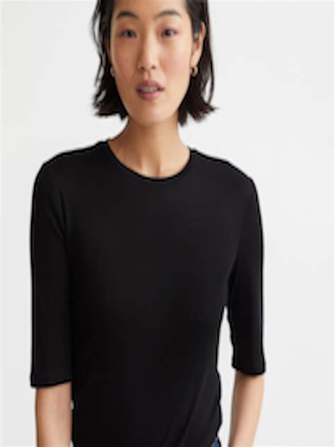 Buy H&M Women Black T Shirt - Tshirts for Women 19334454 | Myntra
