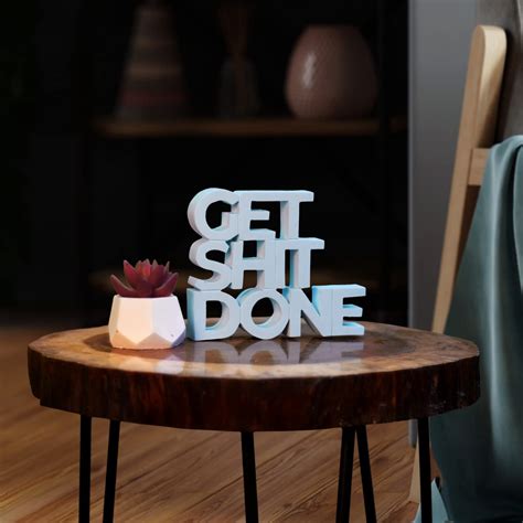 Buy NUKKAD TALES Get Shit Done Blue Aesthetic Table Decor - Ideal For ...
