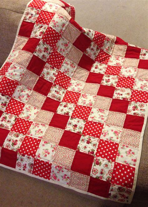 Red Patchwork Quilt for Ruby Wedding Anniversary