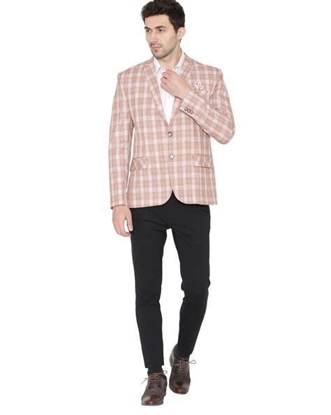 Buy Brown WINTAGE Checked Single-Breasted Blazer with Peaked Lapel | AJIO