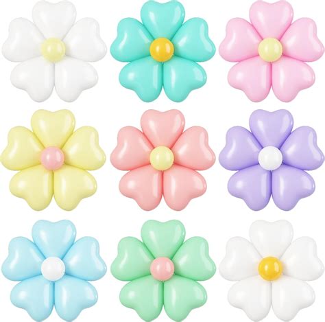 Amazon.com: 16 Set Flower Balloons DIY Kit,Colorful Heart Balloons ...