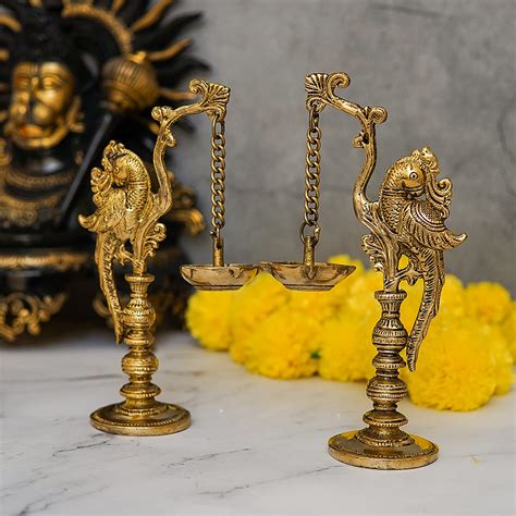 Buy StatueStudio Parrot Hanging Diya for Home Decoration Diya Stand for ...