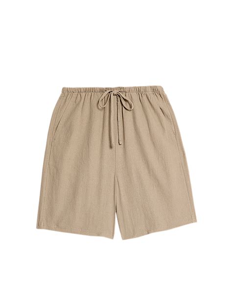 Buy Linen Rich High Waisted Shorts at Marks & Spencer