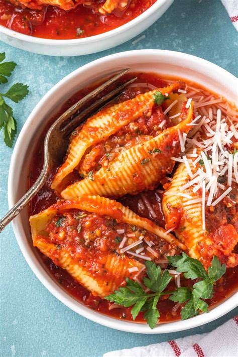 Meat Stuffed Shells - The Pasta Twins