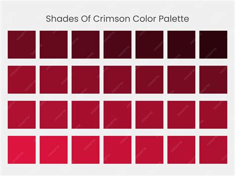 Trendy shades of crimson color palette free vector | Premium Vector