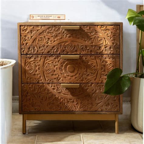 Drawer Hand Carving Chest Of Drawer With Metal Leg – J.L.HOME DECOR