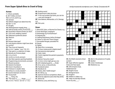 I design nerdy-themed, American-style crosswords for geeks, techies ...