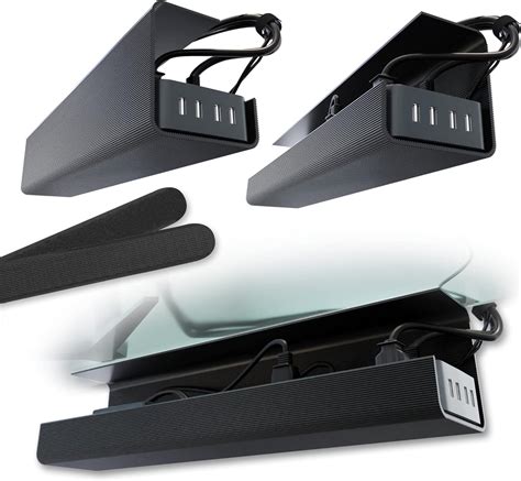 Scandinavian Hub Desk Cable Management Tray Set with Extra Straps ...