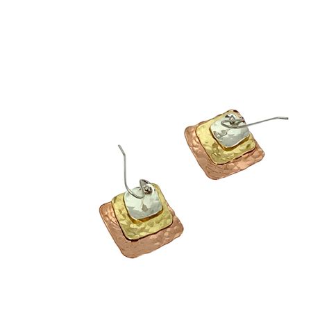 Buy Multi Metal Geometric Square Dangles, Silver Brass Copper Dangle ...