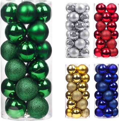 Amazon.com: NXRACSH 24 Pcs Christmas Decorations Balls,Unbreakable ...