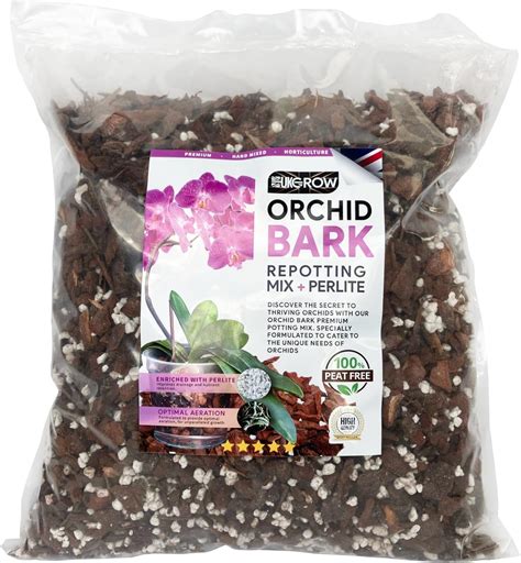 Specialized Orchid Bark Mix with Perlite - Perfect for Orchid Potting ...