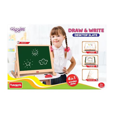 Giggles Draw N Write Desktop Slate, 4 in 1 Double Sided Board | Buy ...