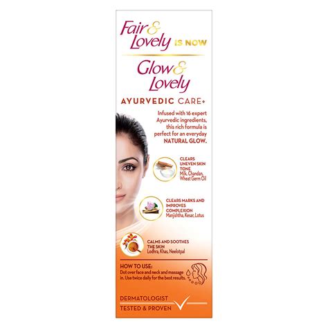 Glow & Lovely Ayurvedic Care+ Natural Glow Face Cream, 25 gm Price ...